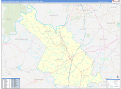 Elizabethtown-Fort Knox Metro Area Wall Map Basic Style 2024